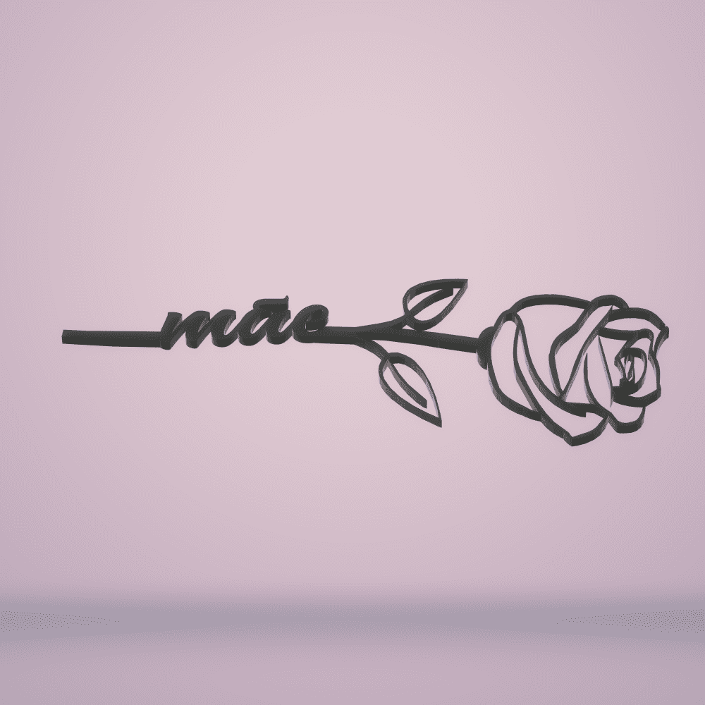 Uma linda rosa para mãe - Preto